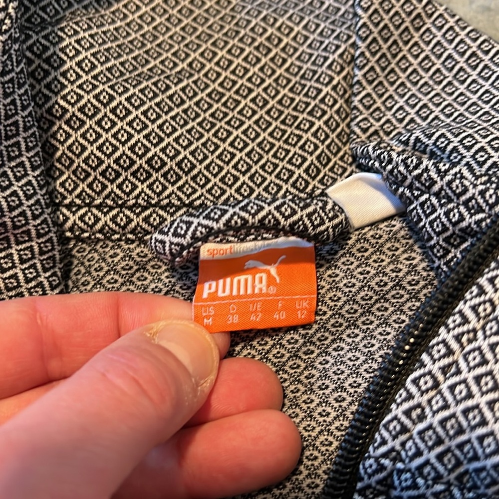 Puma Track Jacket, Black, Subtle Pattern, Activew… - image 8